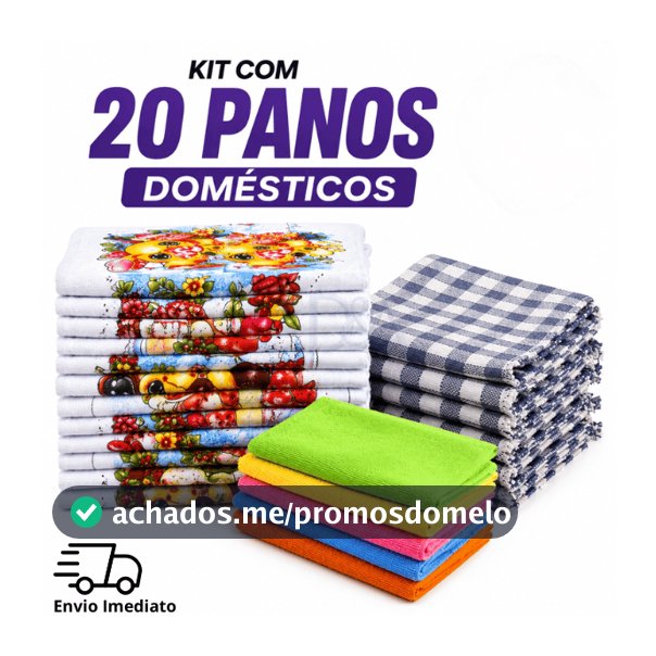 Kit 20 Panos Domésticos Panos De Prato Panos De Chão E Microfibra Qualidade E Economia