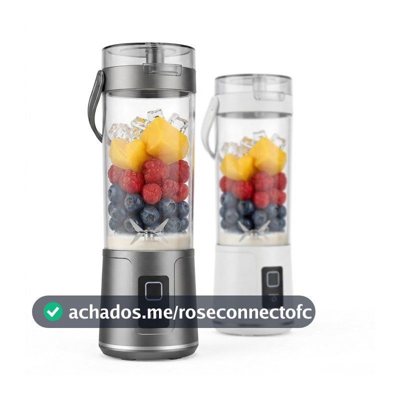 Mini Liquidificador Portátil Elétrico 600ml Recarregável USB Mixer Suco Vitamina Smoothie Leite