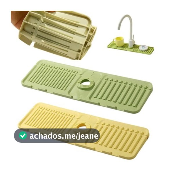 Protetor de Torneira Silicone - Tapete Absorvente Cozinha e Banheiro - Kit Banheiro Acessórios