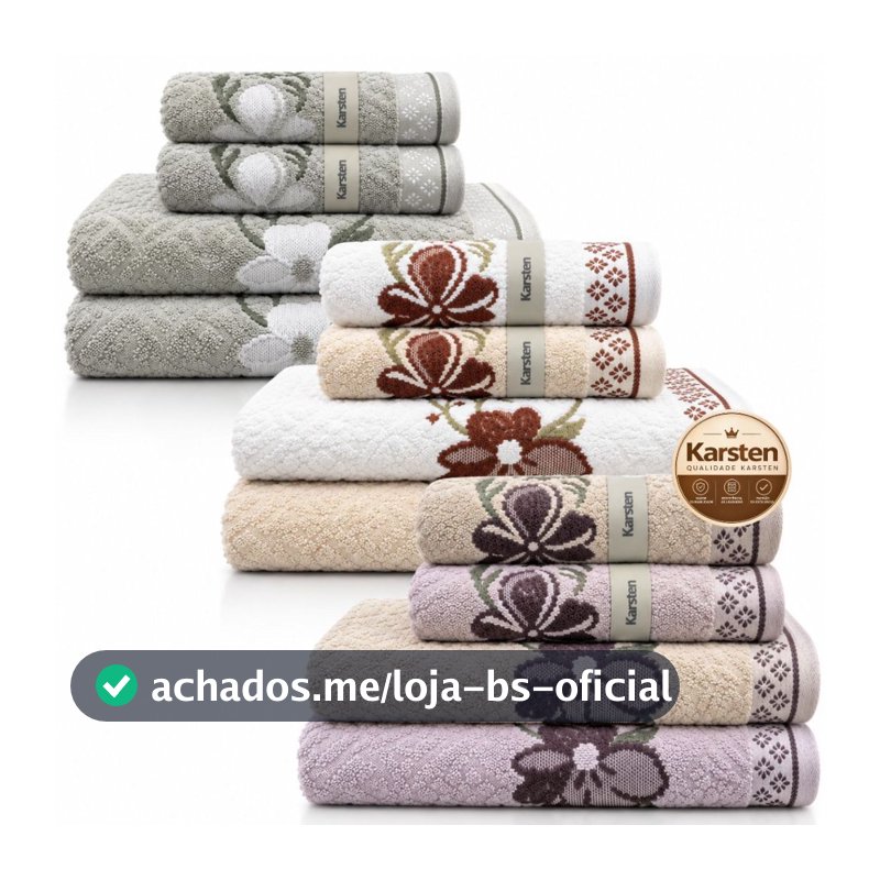 Jogo de Toalha 4 Peças Karsten 100% Algodão Yuna Felpuda Macia Excelente Absorção Banho Rosto