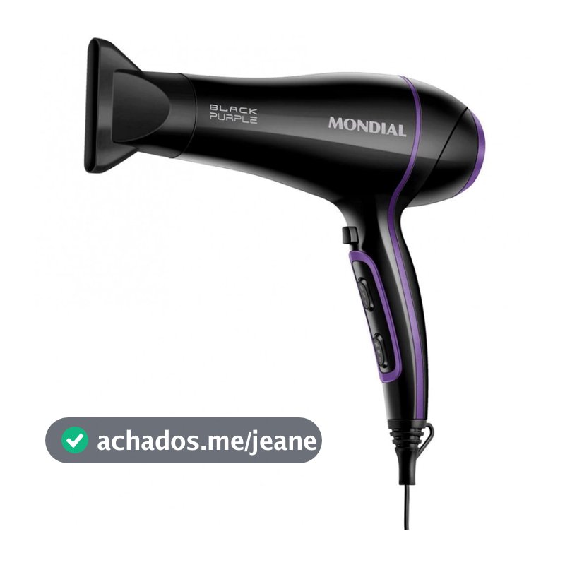 Secador de Cabelos Black Purple SCN-01 com Tourmaline Íon 2000W Mondial