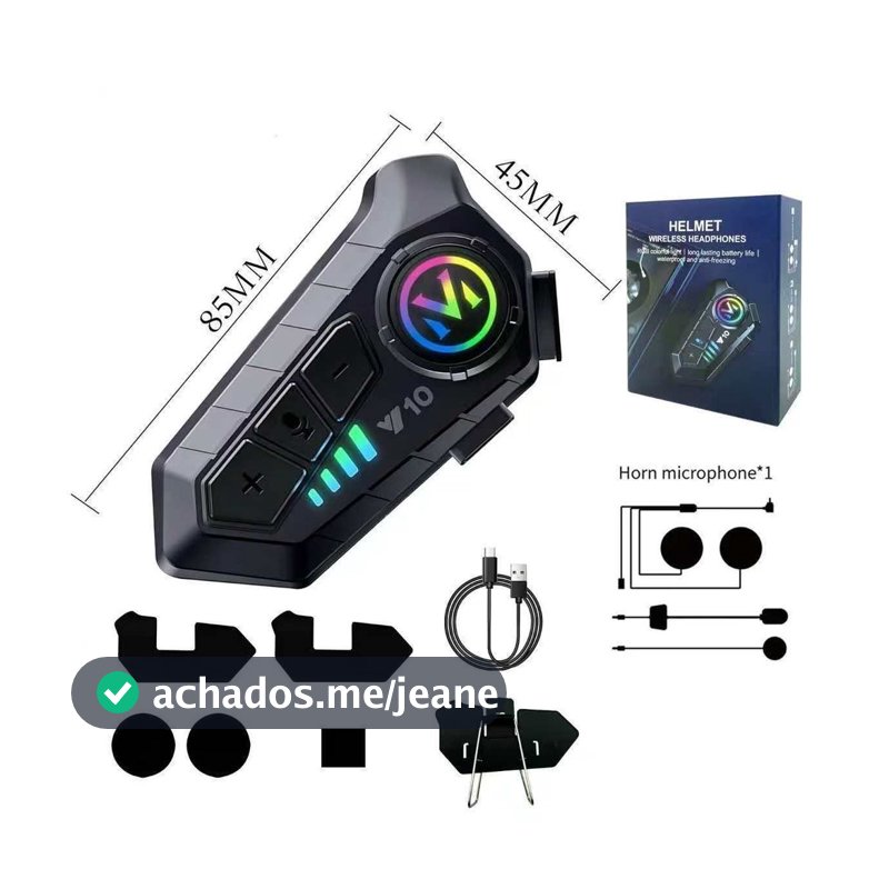 Fone de Ouvido de Capacete Moto Bluetrooth Controle De Voz 2-in-1 microphone