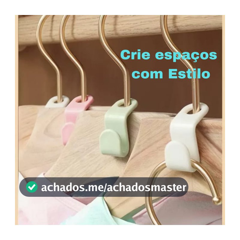 KIT 50 | 25 | 10 UN Gancho Extensor de Cabides de Roupa Conector Plástico Empilhável