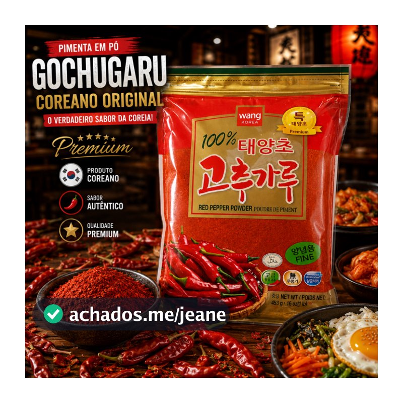 Pimenta Coreana Gochugaru Wang 453g Original Fine Red Pepper Powder para Kimchi Tteokbokki Bibimbap Gochujang