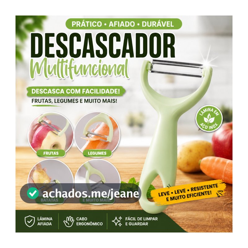 Descascador de Legumes e Frutas Inox Multifuncional para Batata Pepino Cozinha