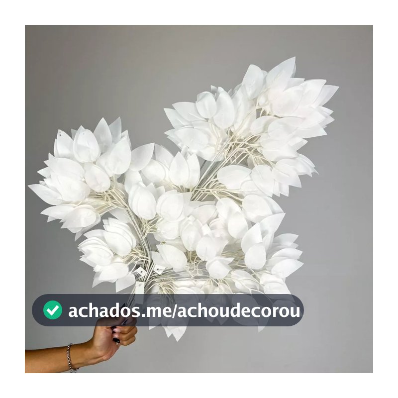 48 Unidades Folhagem de FICUS BRANCO de silicone - BH802259
