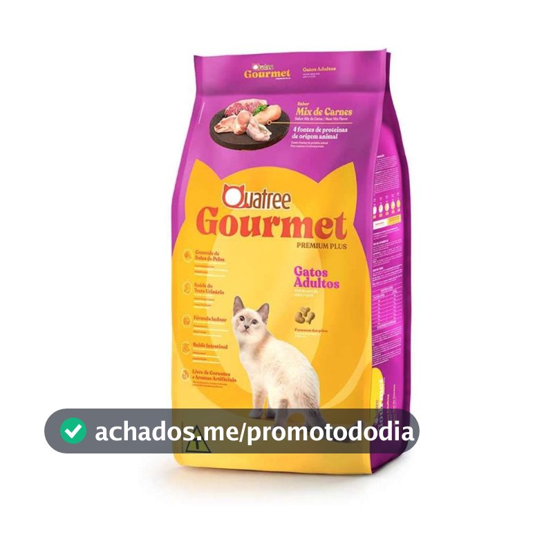 Ração Quatree Gourmet Gatos Adultos Mix de Carnes 3kg