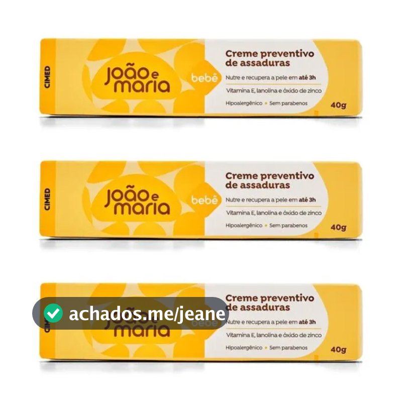 KIT C/ 3UN POMADA DE BEBE JOAO E MARIA CIMED 40G