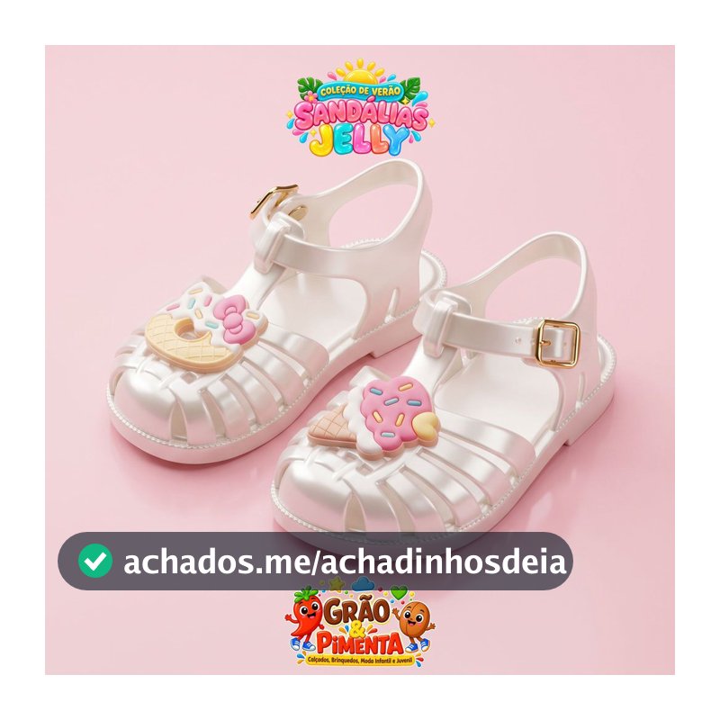 Sandália menina Jelly Meli Infantil  Verão Colorida Fivela Macia Confortável Leve Fácil de Calçar