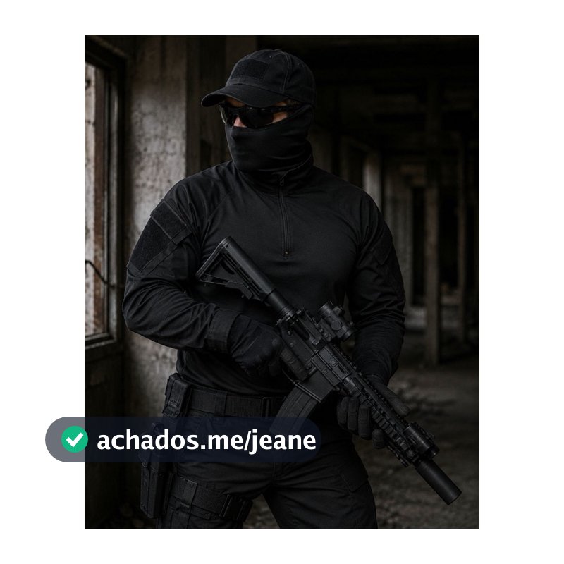Gandola Tática Combat Shirt Microfibra Rip Stop - Malha Fria - Preta