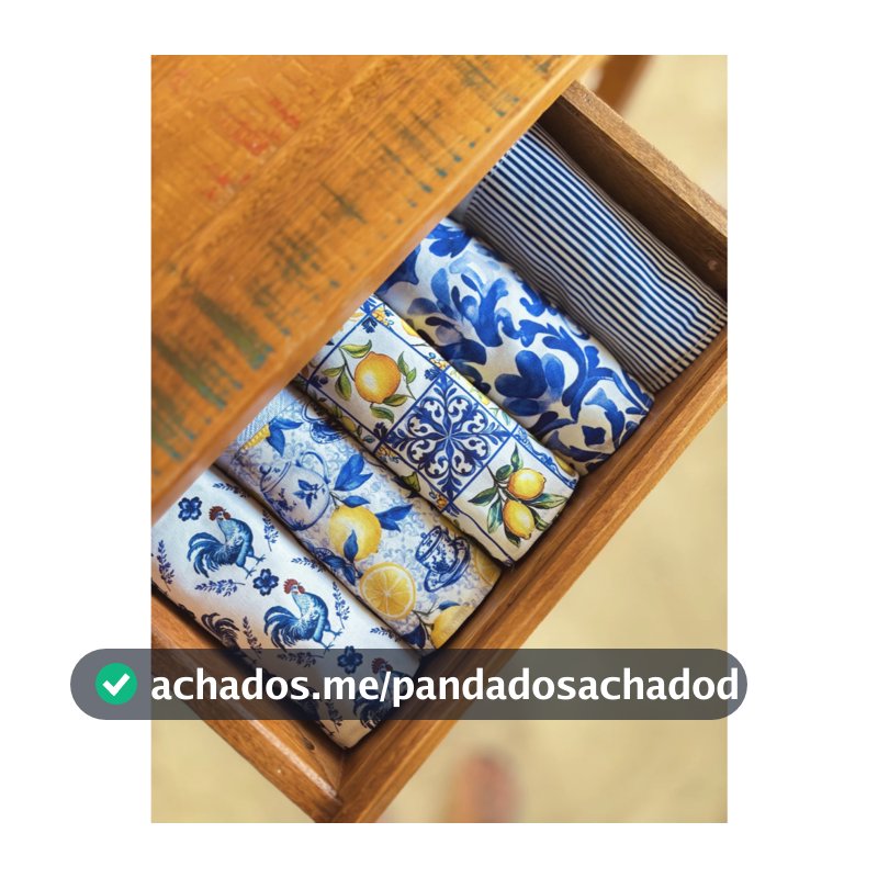 Kit 5 Panos de Prato Tricoline 100% Algodão 45x70cm com Saquinho Presenteável