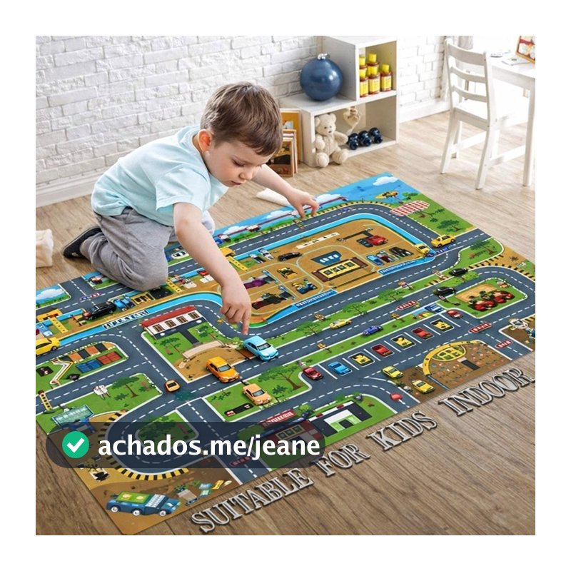 Kit Carrinho Infantil Pista Tapete Cidade Cenário Acessórios Bebê Criativo Imaginação Brinquedo