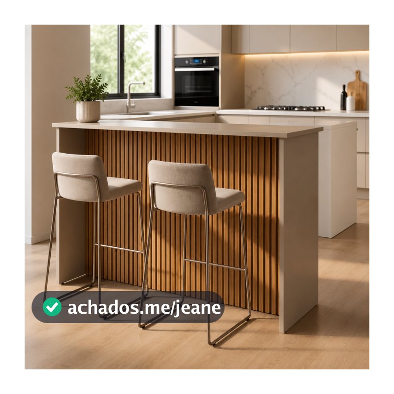 Bancada Ripada Cairo 118cm Mesa Alta Gourmet para Cozinha Divisor de Ambiente Balcão Decorativo 2 a 4 Pessoas