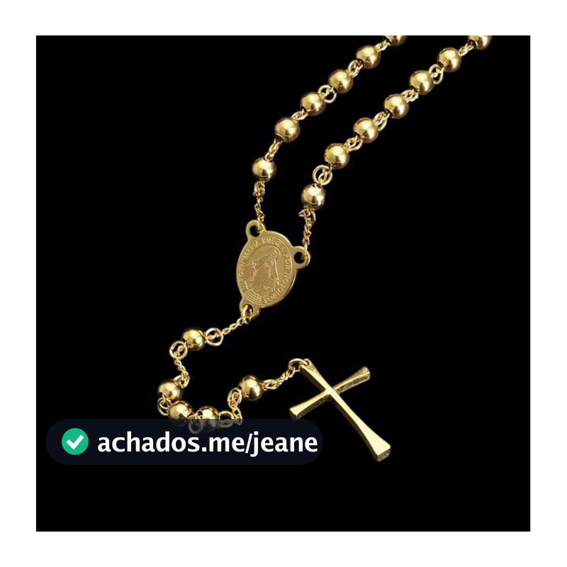 Terço 100% Moeda antiga Idêntico ao Ouro 18k - Rosário São Bento