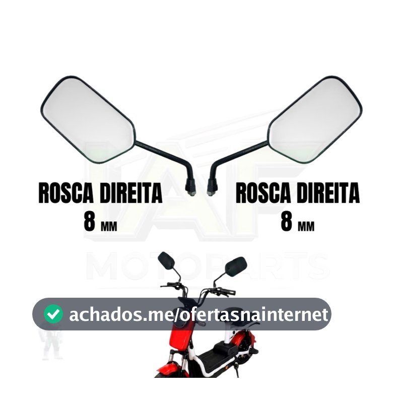 Par Espelho Retrovisor TITAN 150 Guidão Bicicleta Eletrica Mobilete Bike Motorizada Scooter 8mm