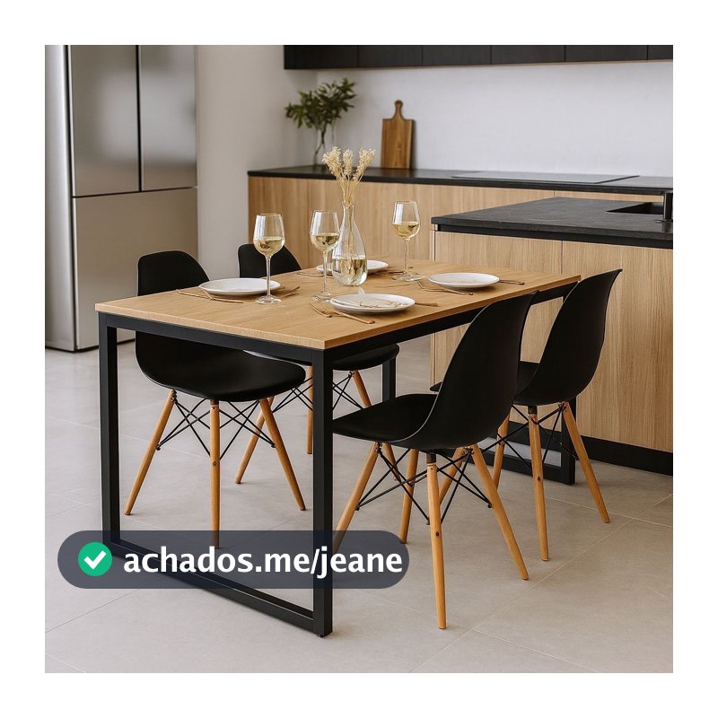 QUEIMA DE ESTOQUE - Kit Mesa de Jantar com 4 Cadeiras Eames - Ideal para Sala e Cozinha
