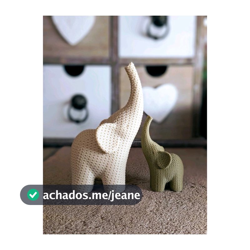Elefante em Tricô Decorativo – Delicadeza e Encanto para seu Ambiente