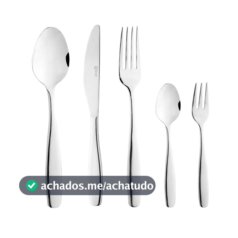 Faqueiro de Aço Inox 30 Peças Cannes Wolff para Talheres Sobremesa Requintado Sofisticado Completo Restaurante Refeições