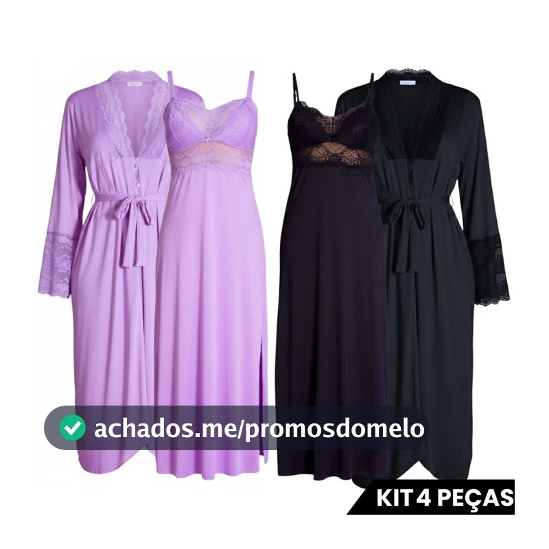 Kit 2 Camisolas Amamentação Longas 2 Robes Longos Confortável
