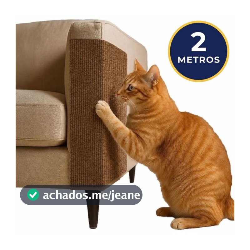 2 Metros - Arranhador Protetor Adesivo Gatos Pet Sofá, Cama, Moveis, Escalada Premium + BRINDE