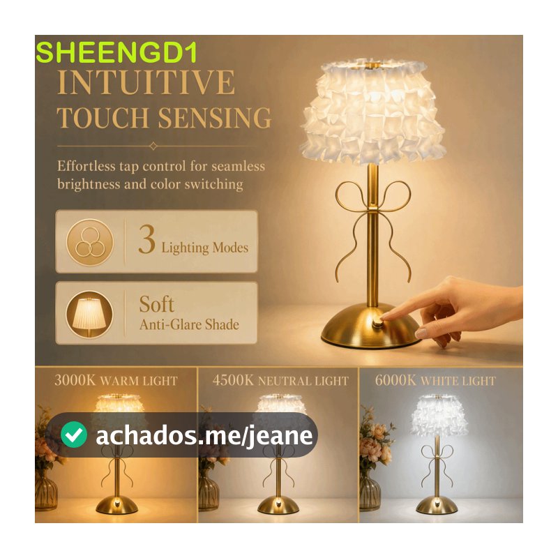 SHEENGD1 Lâmpada Pequena Recarregável , Abajur De Mesa Com Arco De Luxo Estilo Francês , Tipo C