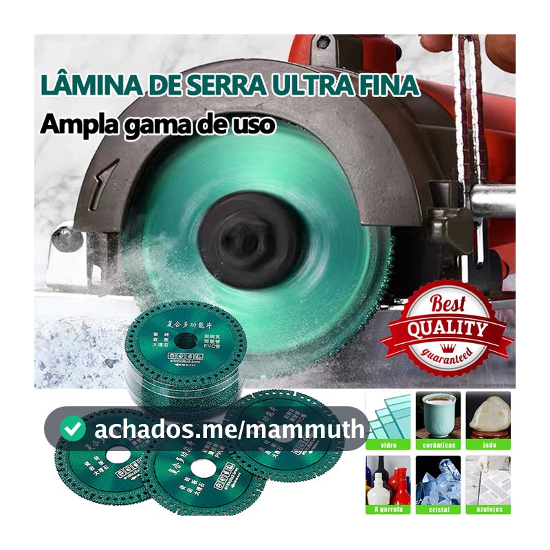 6 Em 1 Disco De Corte Com Diamante Lâmina De Serra Multifuncional 100mm Ultra Fino Para Azulejo Cerâmico PVC