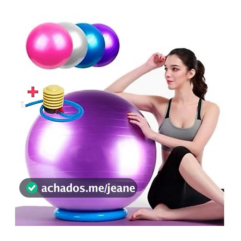 Bola Pilates Yoga Abdominal Ginástica 65cm + Bomba Fitness