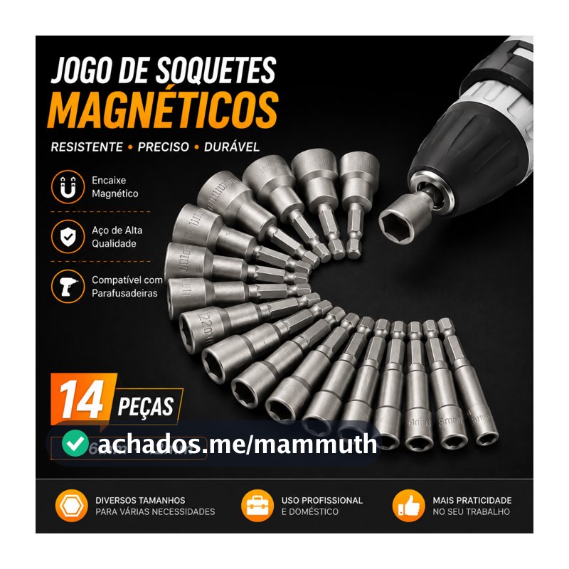 14pecas jogo de Bits soquete para parafusadeira 5 A 13mm kit de bits sextavado