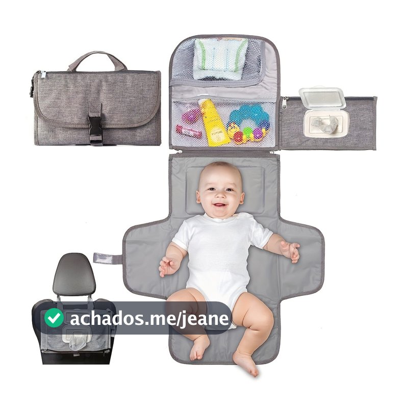 Almofada Portátil Para Troca De Fraldas De Bebê , Multifuncional , À Prova D'água , De Pano Carrinho Dobrável