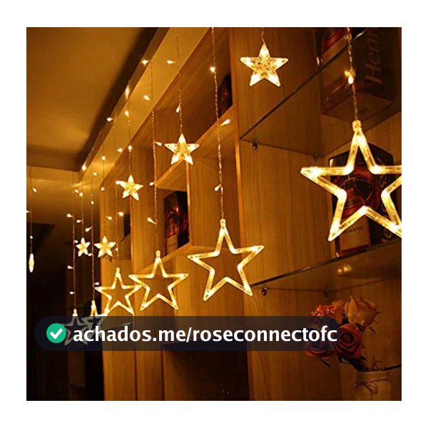 Estrelas de Natal Cascata Pisca-Pisca Luz Led 3m RGB Amarela Decoração Cortina Led Sacada 8 Modos