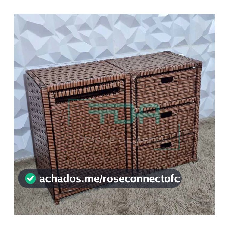 Cesto de Roupas Basculante + Gaveteiro 3 Gavetas Solução Completa para sua Casa