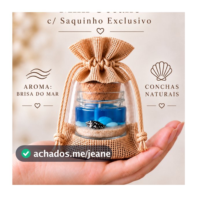 Mini Velas p/ Lembrancinhas OCEANO c/ Saquinho Exclusivo - Casamento Brindes Batizados Festas