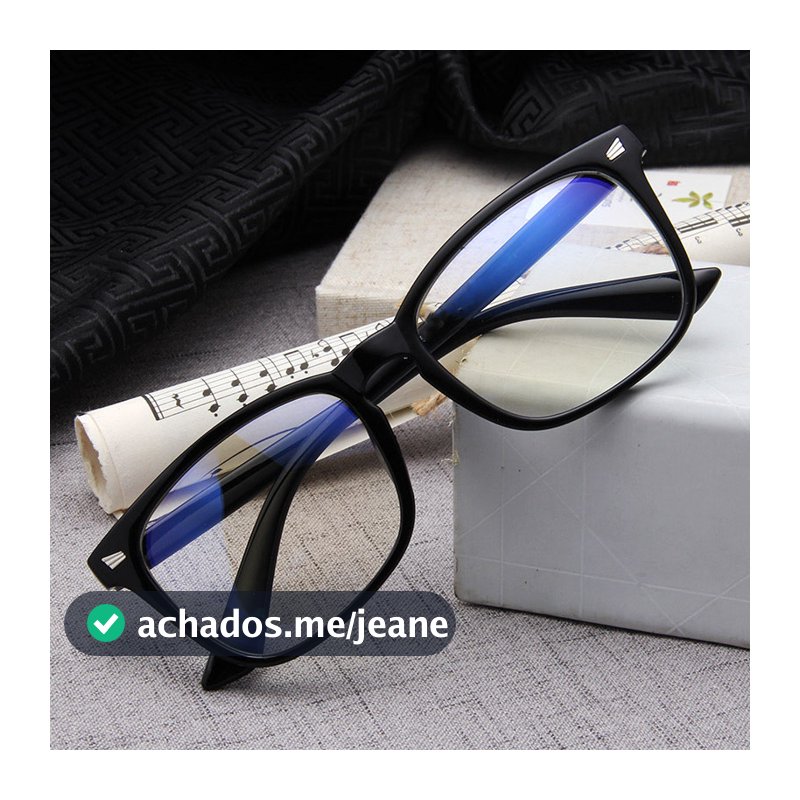 Retro Anti Luz Azul Óculos Lentes Planas Unissex Moda Radiação Lente Plana