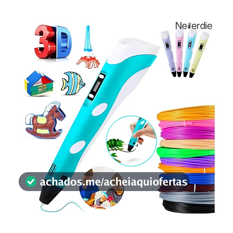 Caneta Impressora 3d Com Filamento Abs + Filamentos Extra