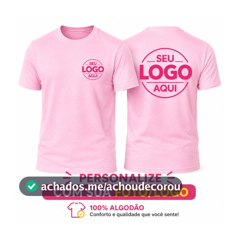 CAMISA UNISSEX COM 100% ALGODÃO ESTAMPADA SUA FRASE ART LOGO UNIFORME FOTO PERSONALIZADA CONFORTAVEL