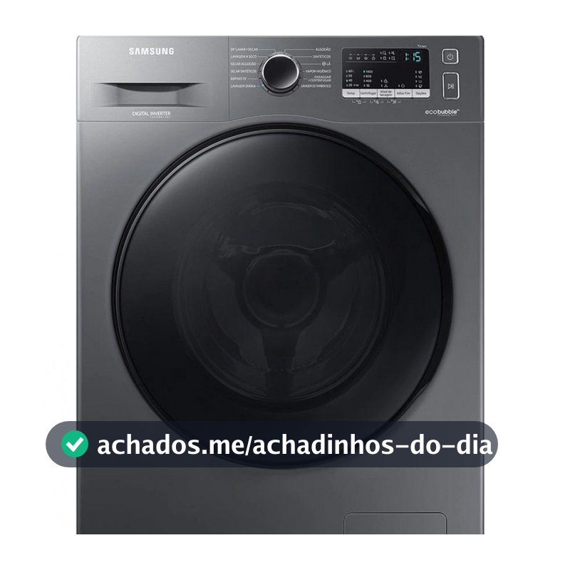 Lava e Seca Samsung WD11A 3 em 1 Look com Ecobubble e Lavagem a Seco WD11A4453BX 11 kg