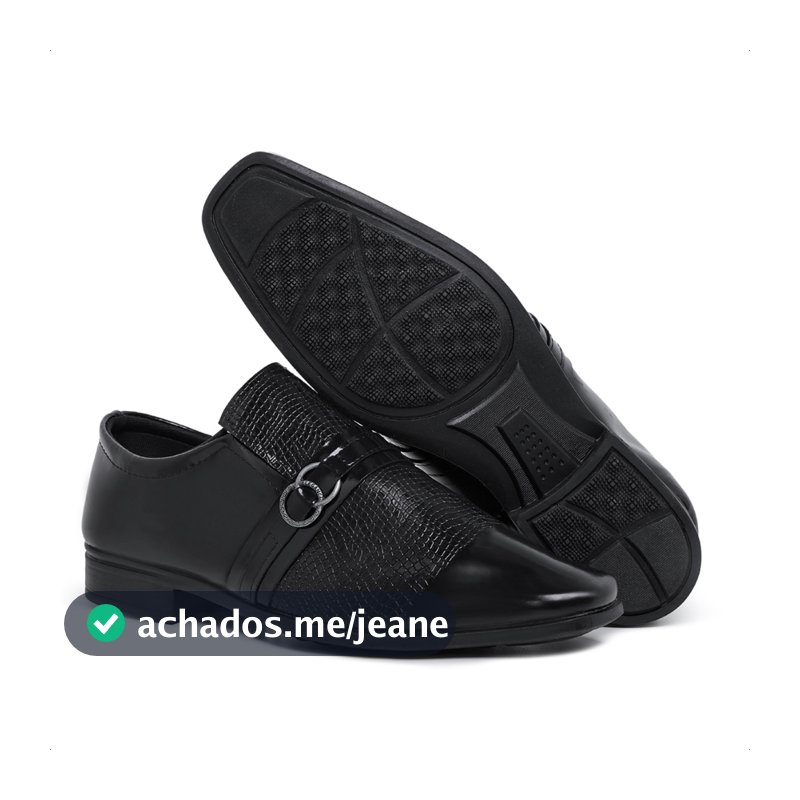 Sapato Social Masculino Preto Verniz Bico Quadrado