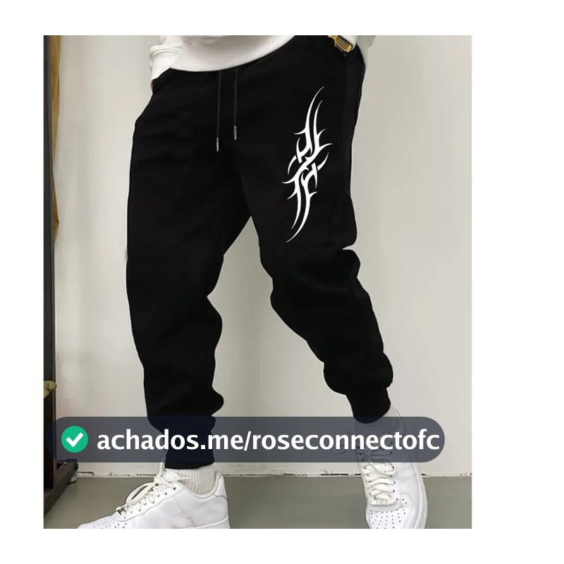 Calça Moletom Jogger Qualidade Confortavel Esportivo Treino Estampada Black Japão