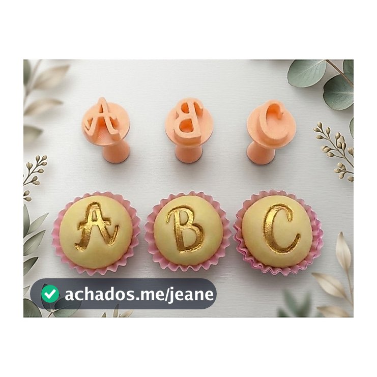 Alfabeto Completo 26 Letras para Carimbos de Brigadeiro e Docinhos Personalizados