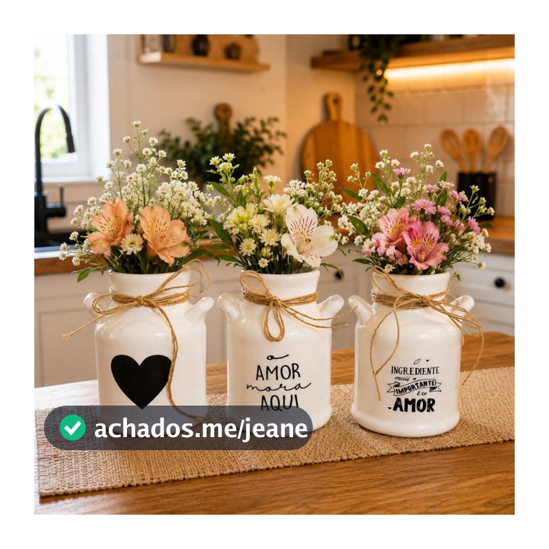 3 Leiteiras Porta Talher Ceramica Decoração Casa Arranjo Flor