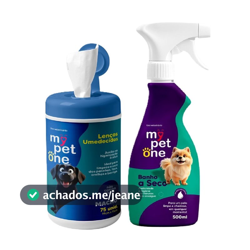 Kit Banho a Seco Cães Machos + Lenço Umedecido Machos Mypetone