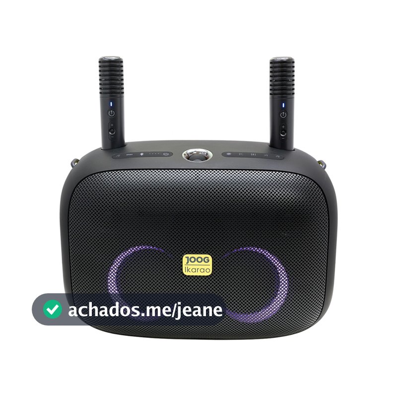 Caixa de Som Joog Bold Xs-1000 300w 2 Microfones até 9 Horas