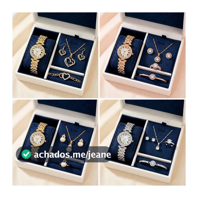 Conjunto de Relógio Feminino-Elegância Original(NÃO ACOMPANHA CAIXA)