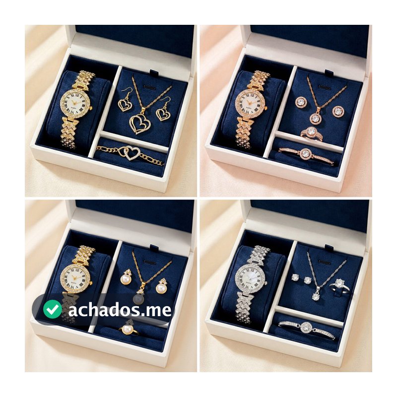 Conjunto de Relógio Feminino-Elegância Original(NÃO ACOMPANHA CAIXA)