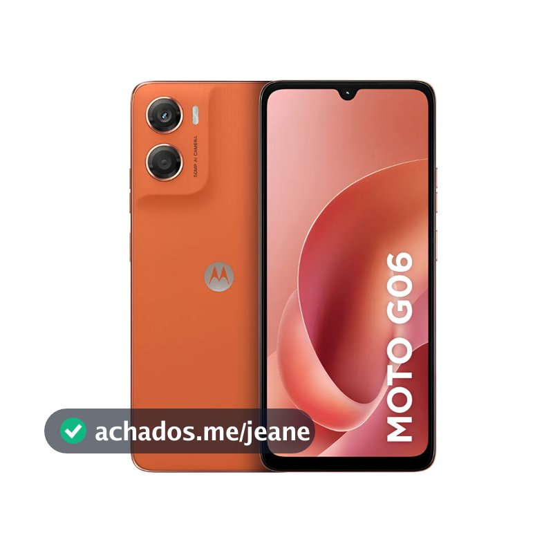 Smartphone Motorola Moto G06 128GB, 4G LTE, 12GB RAM Boost, Câmera 50MP, Tela 6.9" - Laranja