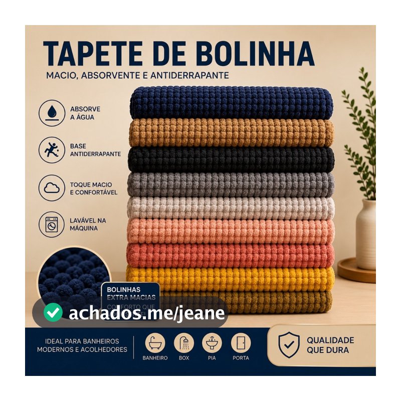 Tapete De Banheiro Microfibra Bolinha Antiderrapante Promoção