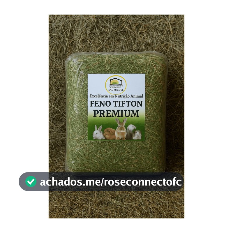 Feno até 4kg Tifton Super Premium Coelho Porquinho da Índia Hamsters Gerbil Auxilia Desgaste Dentário Digestão Roedores