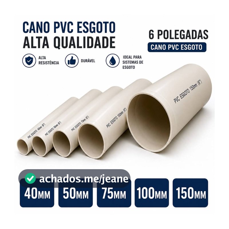 CANO PVC TUBO ESGOTO FORTE 40MM 50MM 75MM E 100MM