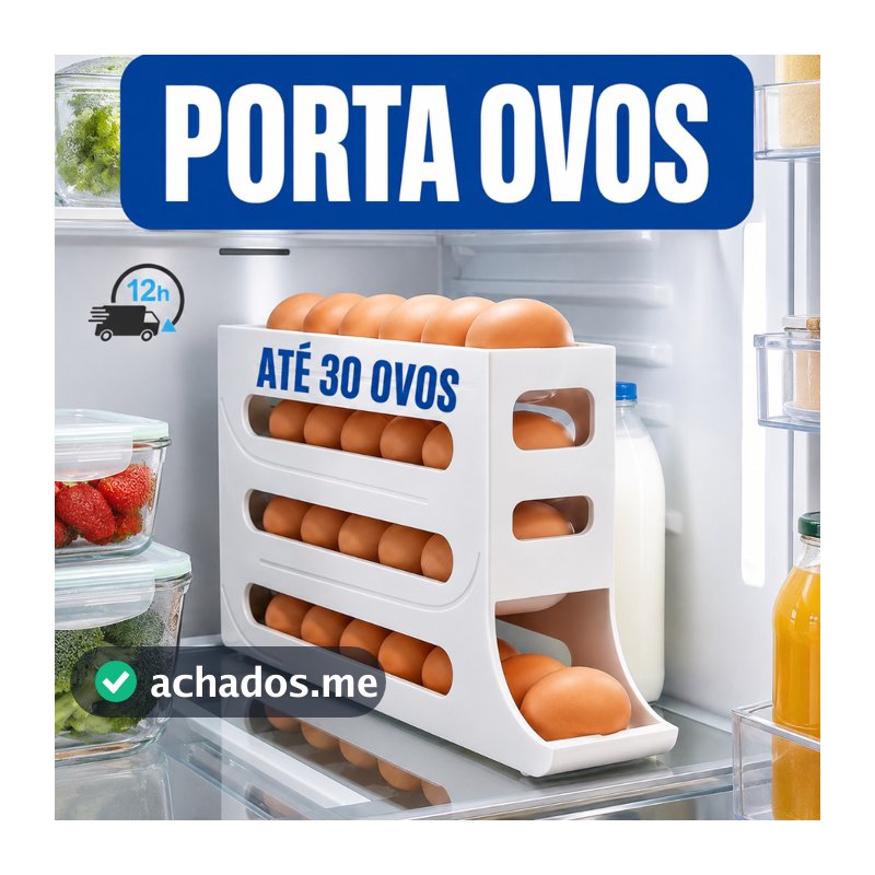 Organizador De Ovos Para Geladeira 4 Andares Rolante Capacidade 30 Ovos Branco
