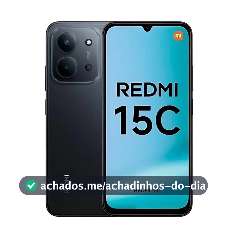 Celular Smartphone Xiaomi Redmi 15C 256GB 8GB RAM Global Dual SIM Cor Preto